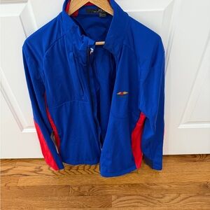Blue and Red Zip-Up Jacket